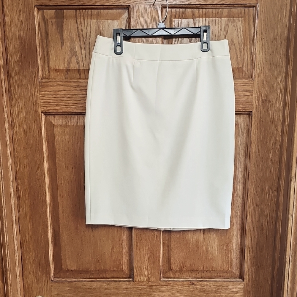 Calvin Klein Cream Knee-Length Pencil Skirt